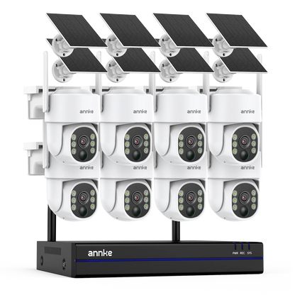 4MP Wireless PT Solar Security Camera System 16CH NVR 2.4G&5.8G dual-band Built-in Battery