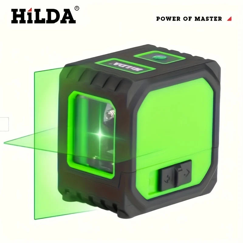 2-line Green Light Laser Level with Rechargeable Lithium Battery and Bracket