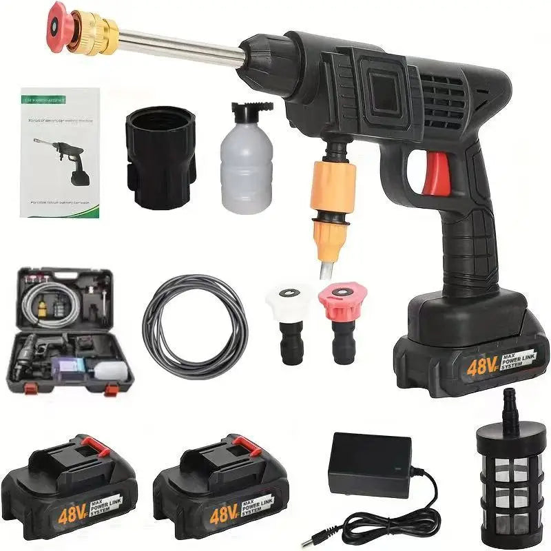 Portable Wireless Electric Car Pressure washer, Foam Spray Gun Car Cleaning Tool,