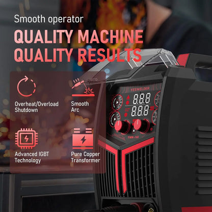 160A Multi-Process, 4-in-1 ARC Welder with Synergic Control for 110V/220V