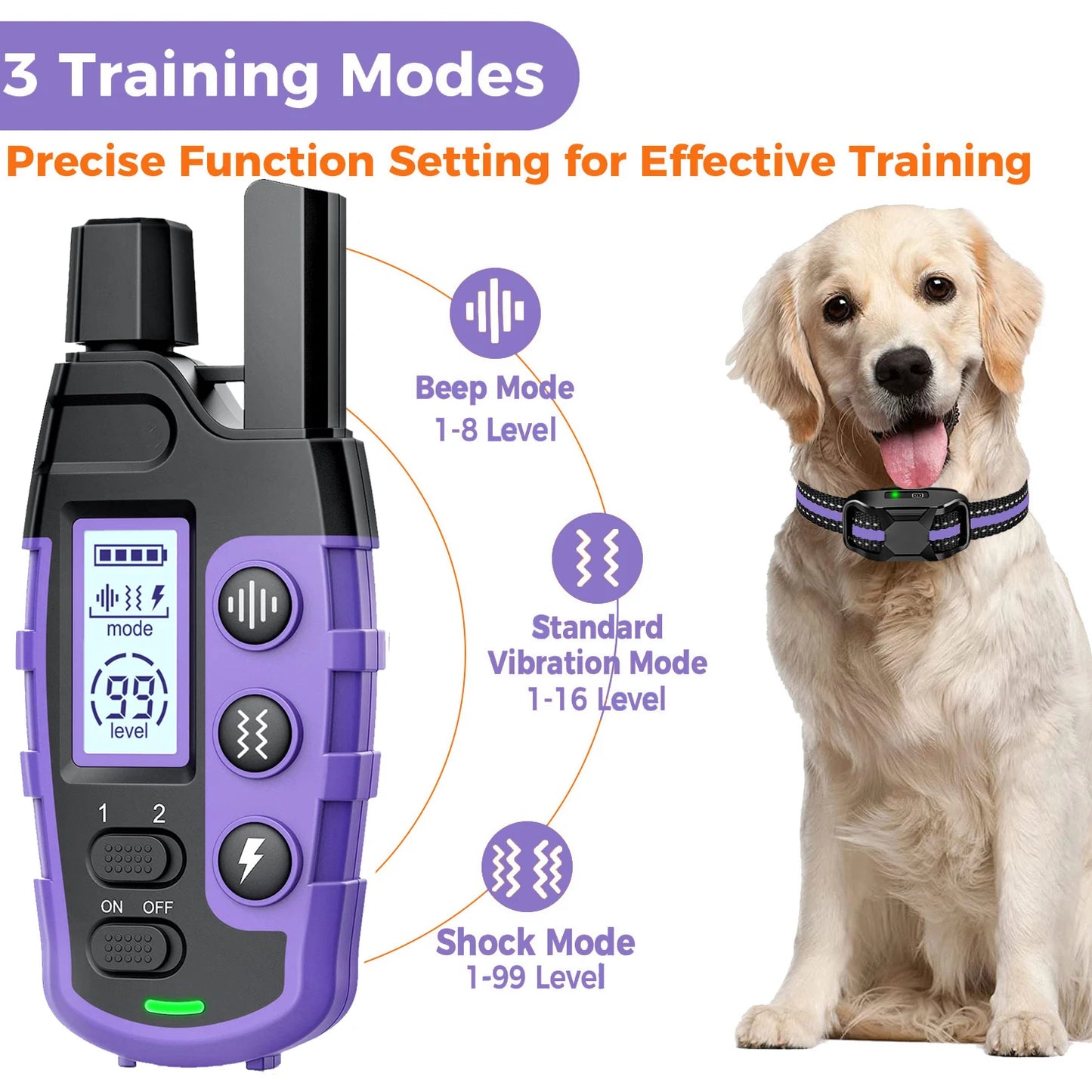 3300Ft Waterproof Dog Training Collar with Remote Control for Pet Behavior
