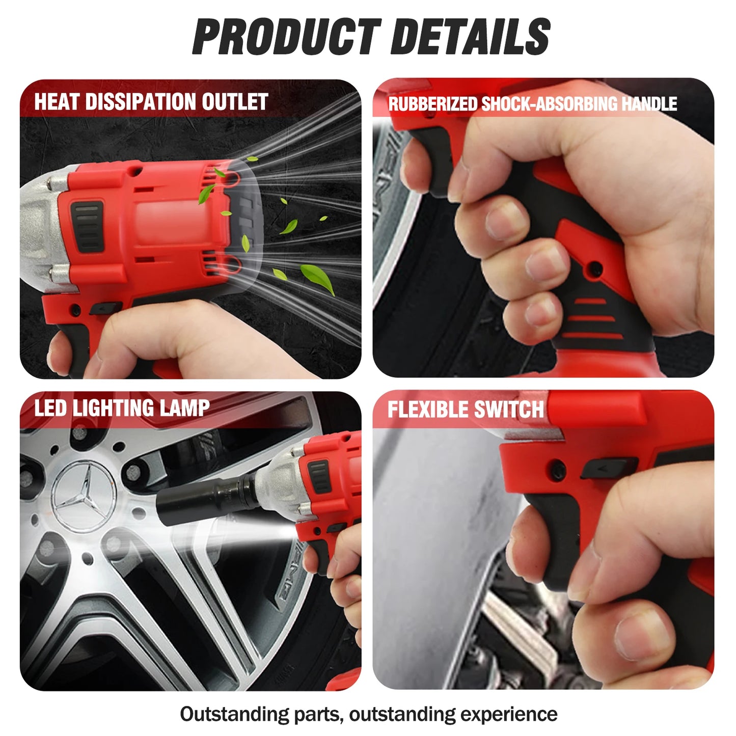 Cordless Electric Impact Wrench Set 1000 N.M