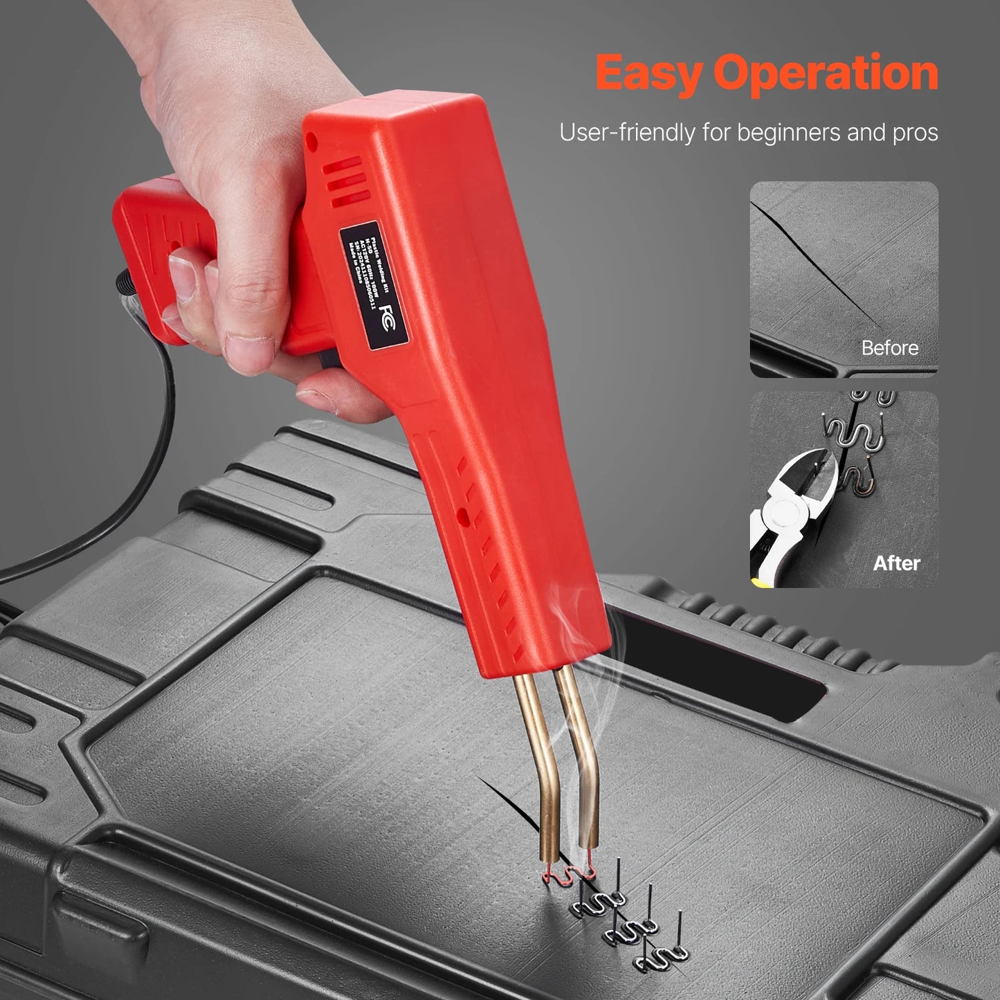 100W Plastic Welding Gun with 800PCS Hot Staples Repair Kit
