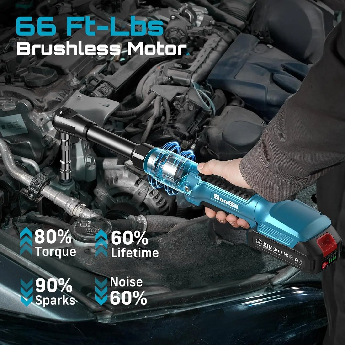 3/8" Drive 21V Cordless Electric Wrench