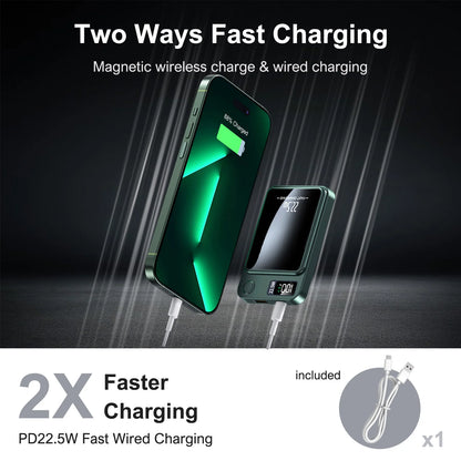 Portable Magnetic LED Digital Fast Charging Power Bank