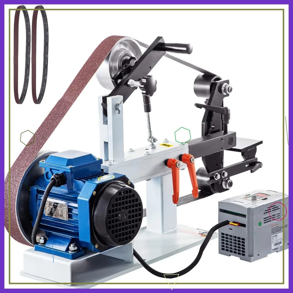 2HP Variable Speed Belt Sander Grinder, & Flat Platen for Knife Making