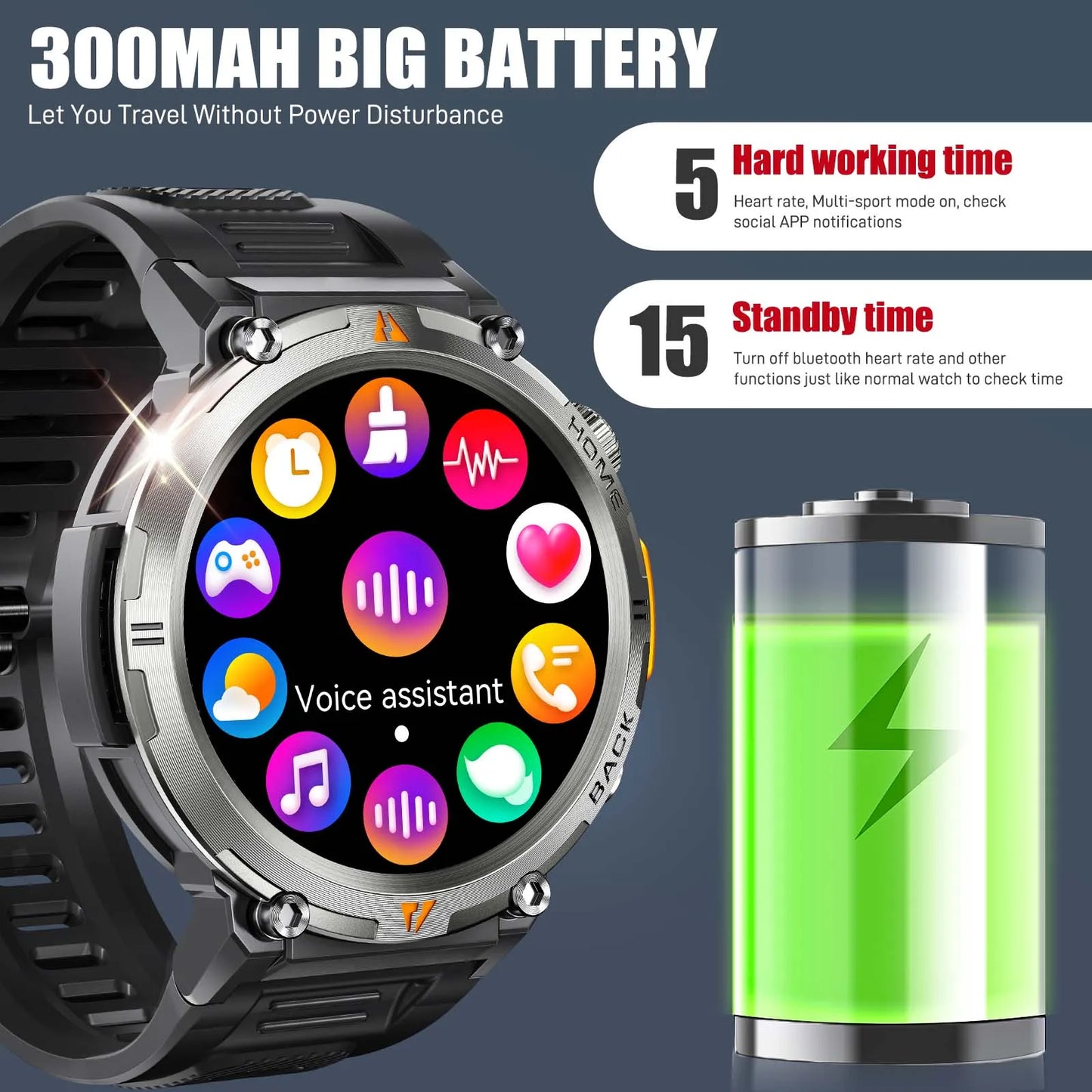 KE3 2025 New Bluetooth smartwatch With Flashlight