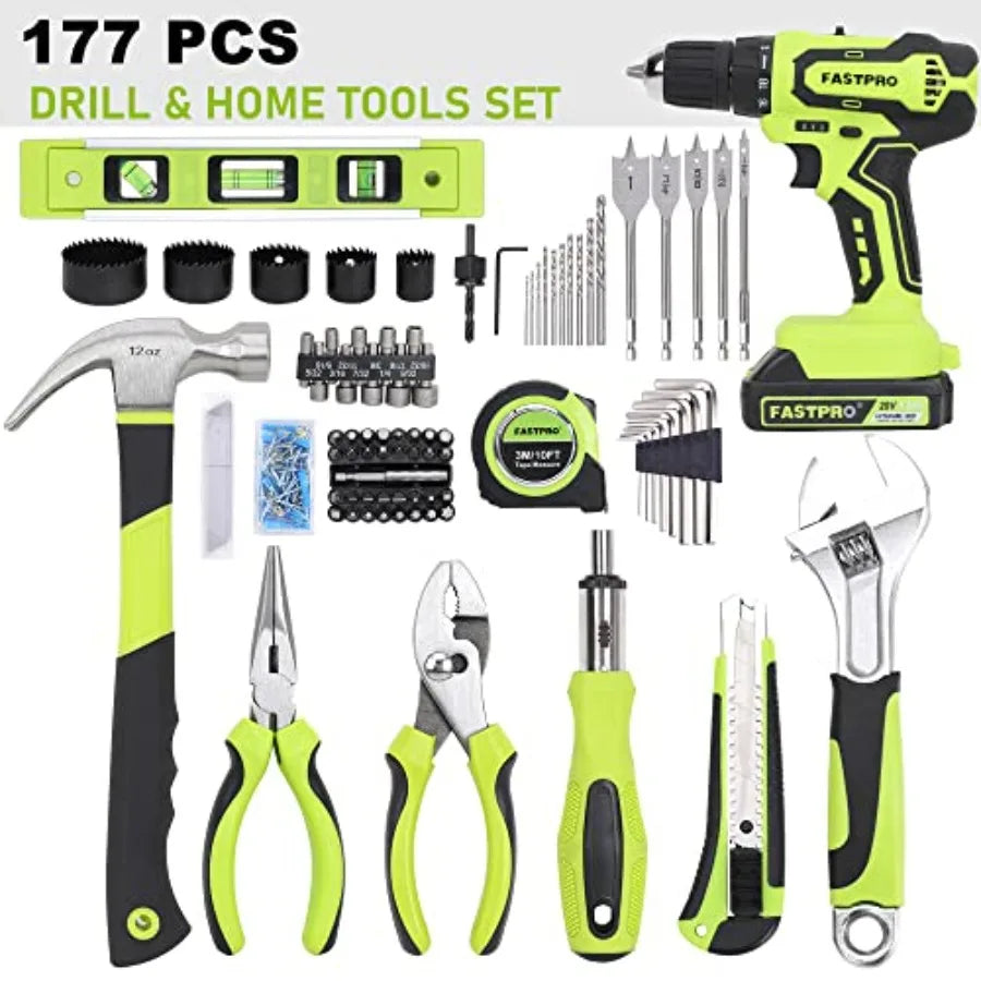 220-Piece Pink Tool Set and 177-Piece 20V Drill Set