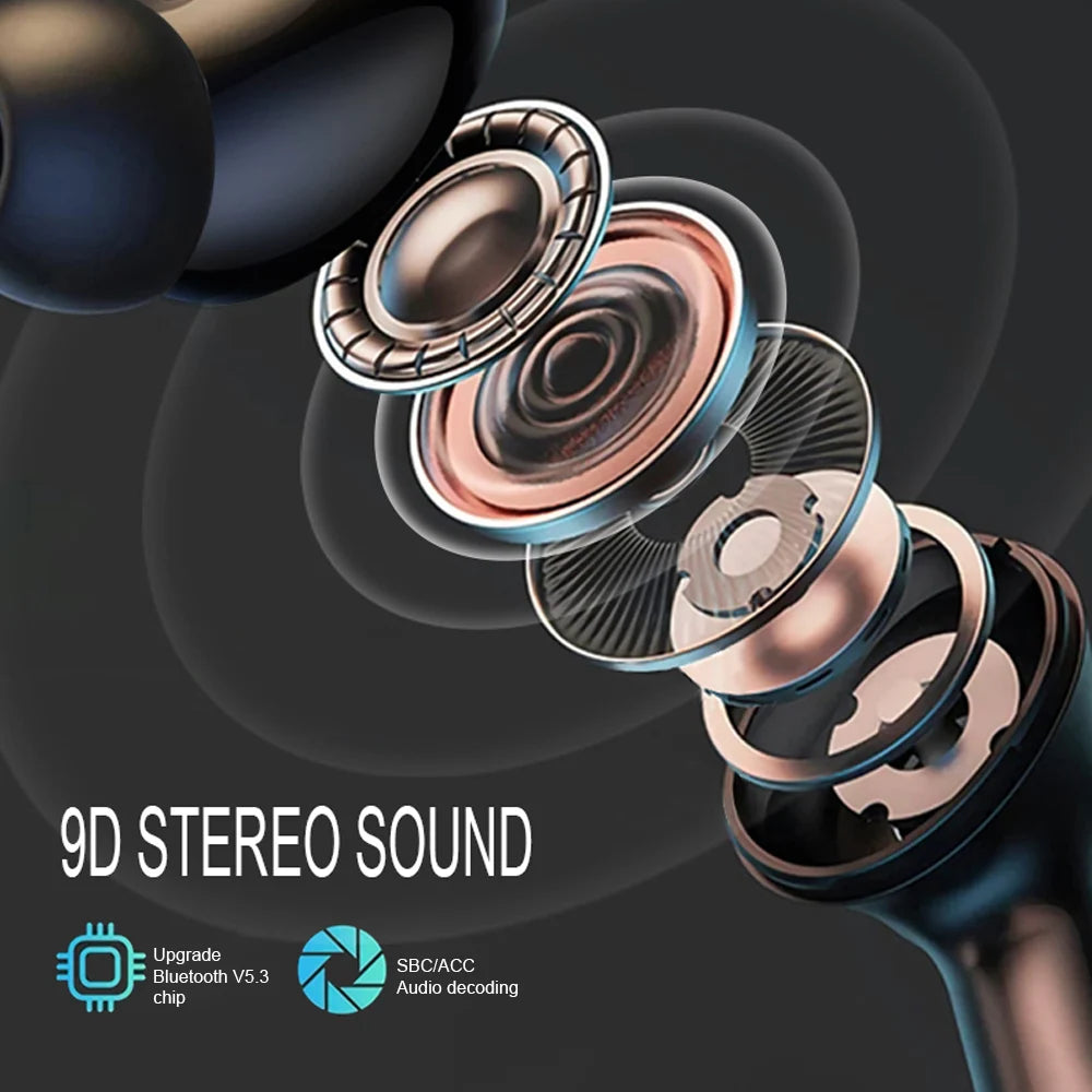 Wireless Bluetooth ANC Noise Reduction Gamer Earbuds LED Touch Screen Control