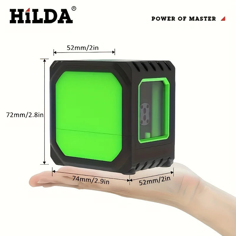 2-line Green Light Laser Level with Rechargeable Lithium Battery and Bracket