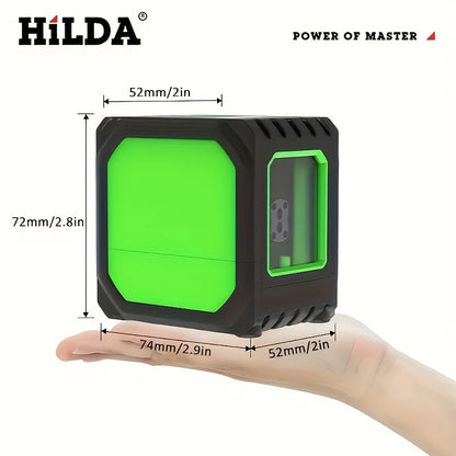 2-line Green Light Laser Level with Rechargeable Lithium Battery and Bracket