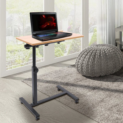Adjustable 360 Rotating Desk/Tabletop Mobile Stand, Home Office Tray, Rolling Study Table, Computer Workstation