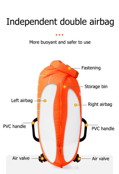 Inflatable Swimming Buoy Waterproof with 28L Storage Dry Bag