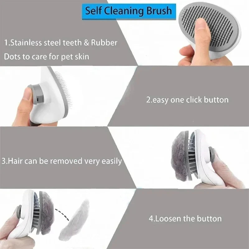 Dog / Cat Self Cleaning Pet Hair Remover Brush