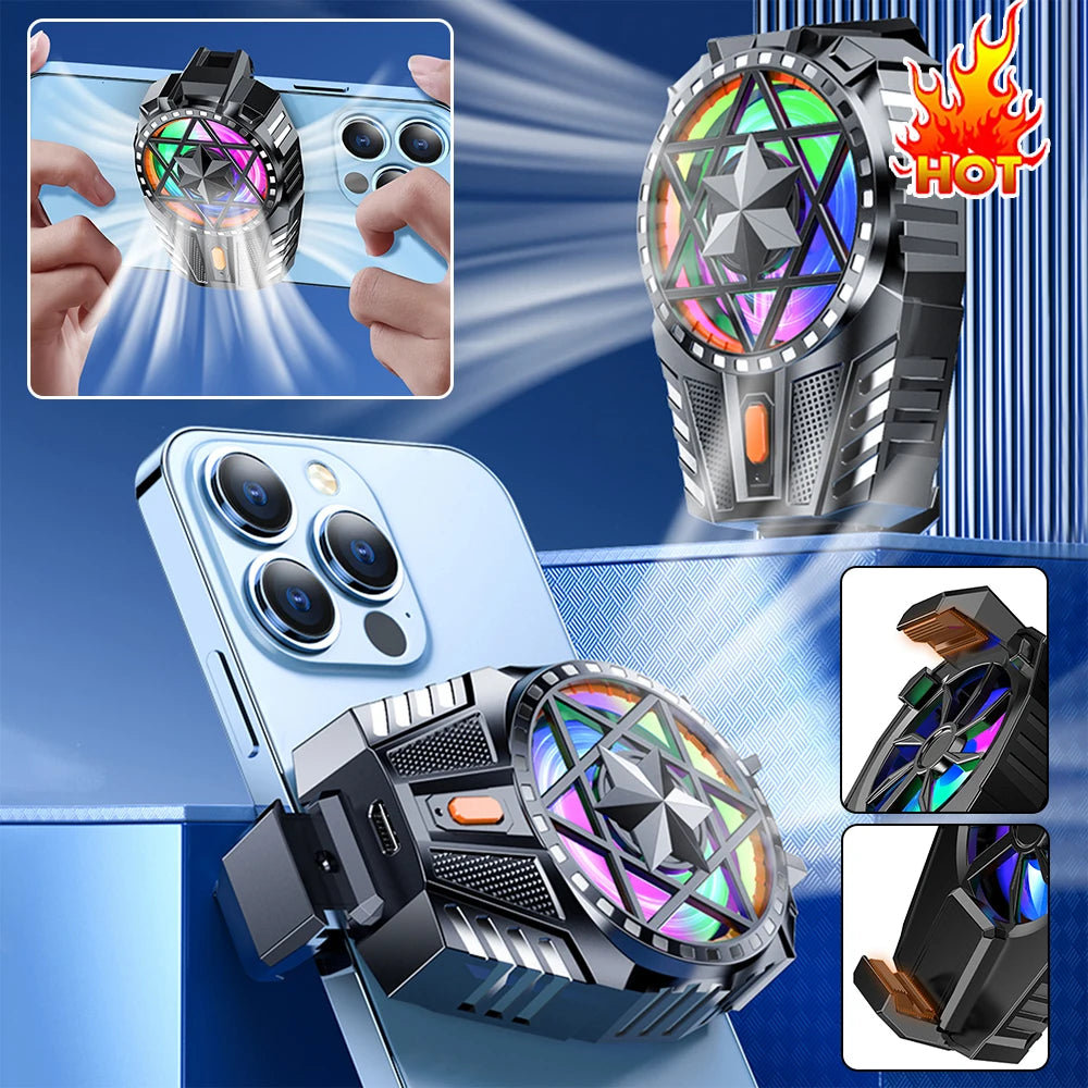 Rechargeable Mobile Phone Fan Cooler 3 Speed with Adjustable Back-Clip