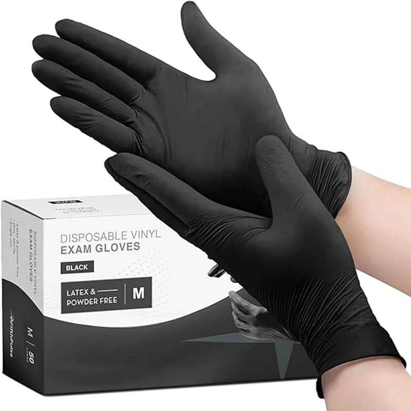 20/50/100PCS Black Durable Disposable Nitrile Gloves