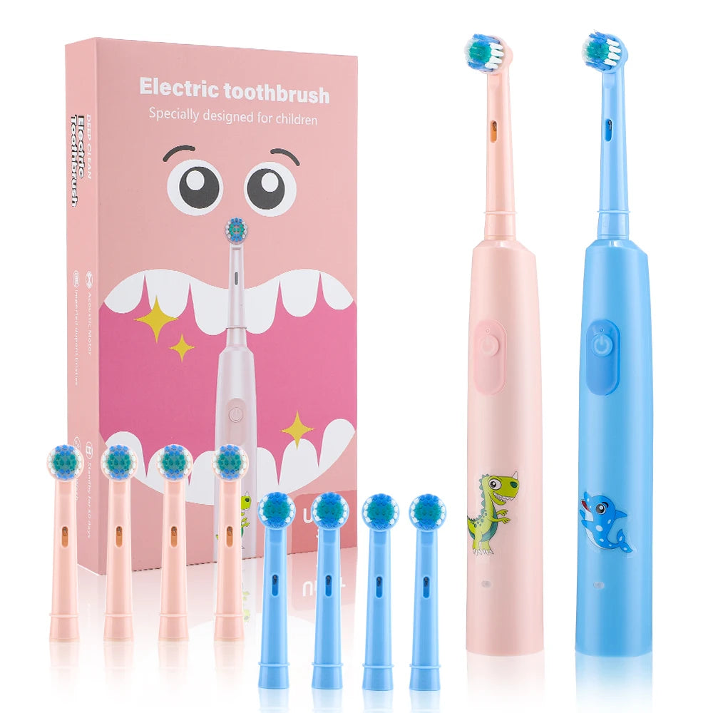 Kids Smart Electric Toothbrush with Rotary Heads and 5 Modes Setting,