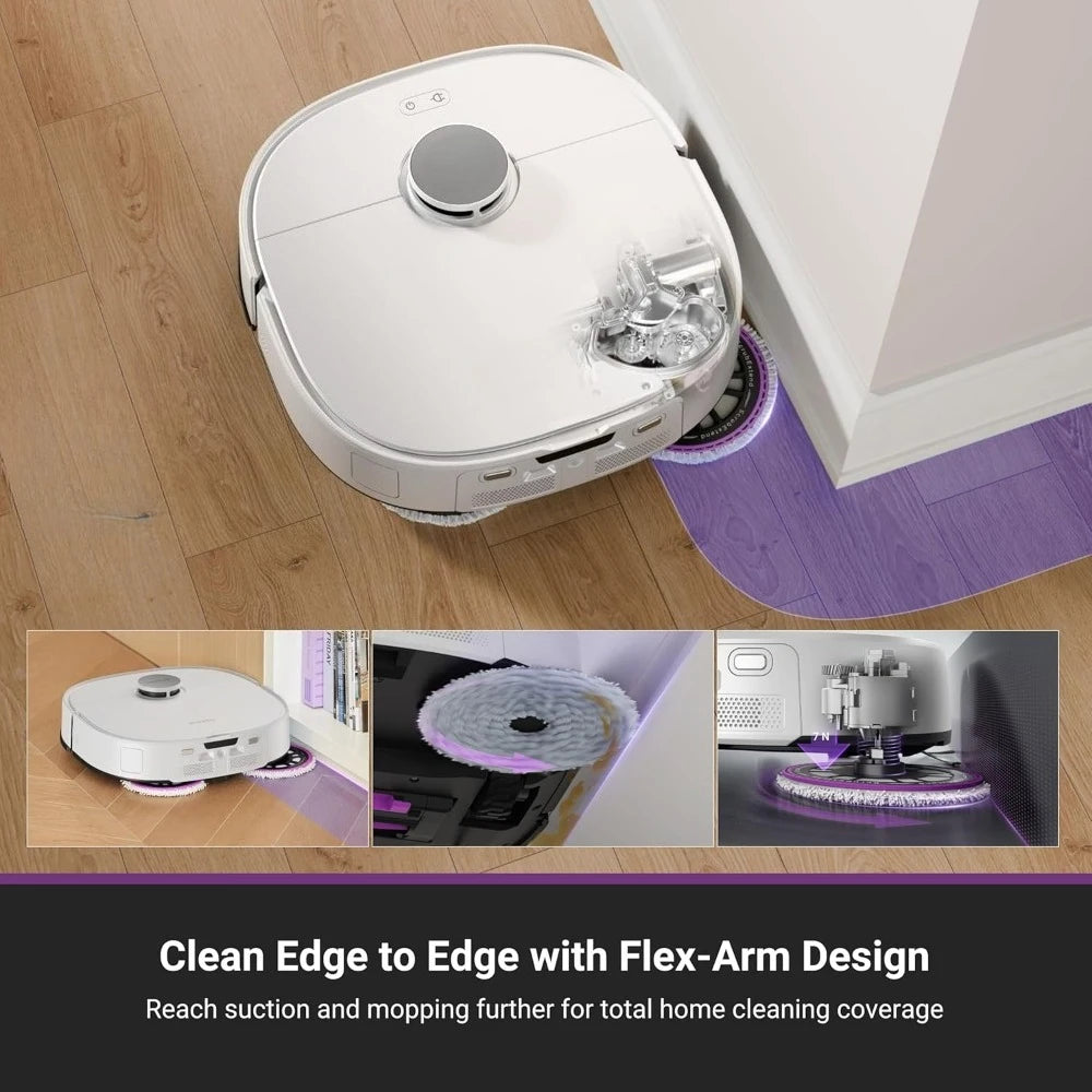 Robot Vacuum and Mop with Self Emptying Base with Anti Tangle AI Obstacle Avoidance