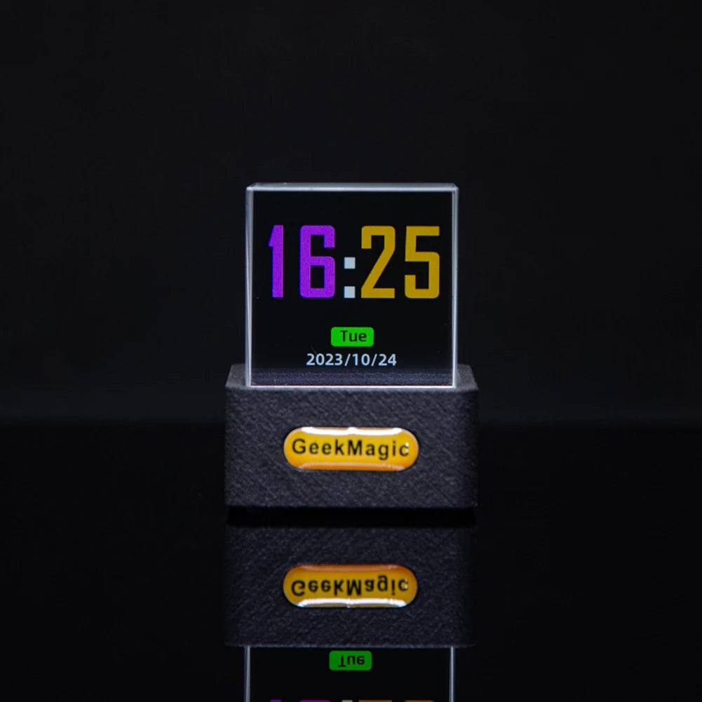 Crystal Cube Holographic Photo Display, Smart Weather Station & Digital Clock
