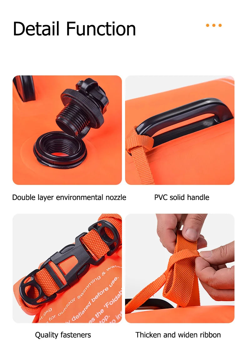 Inflatable Swimming Buoy Waterproof with 28L Storage Dry Bag