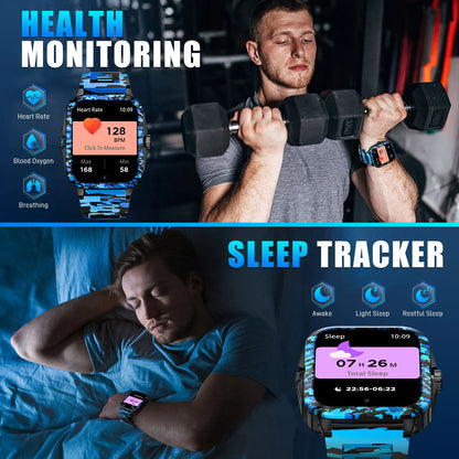 Waterproof Smart Watch Fitness Tracker Bluetooth Calling