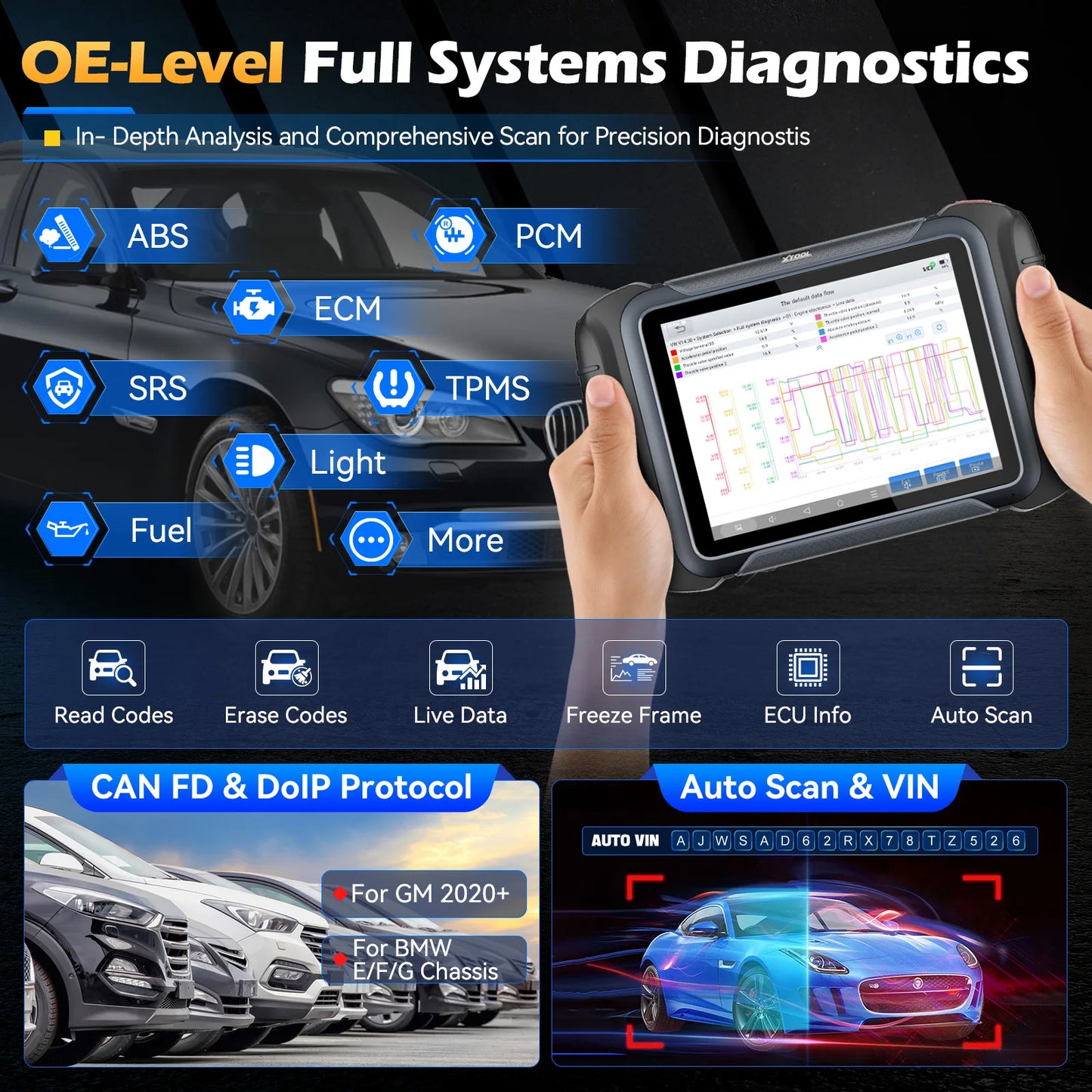D8W Bluetooth Bi-directional Car Diagnostic Tool/key scanner/programmer