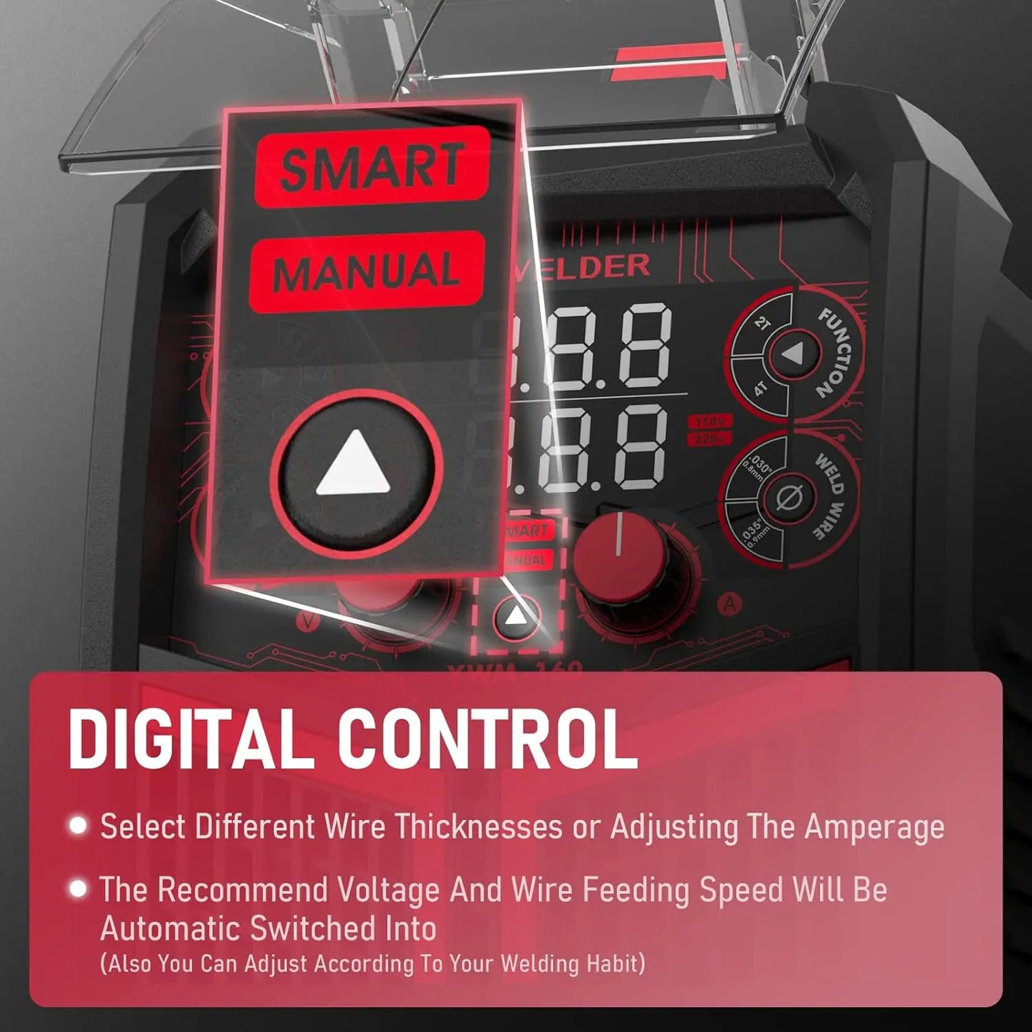 160A Multi-Process, 4-in-1 ARC Welder with Synergic Control for 110V/220V