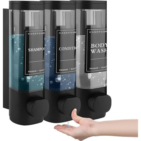Wall-mounted, 3-in-1 Shampoo and Conditioner Dispenser,