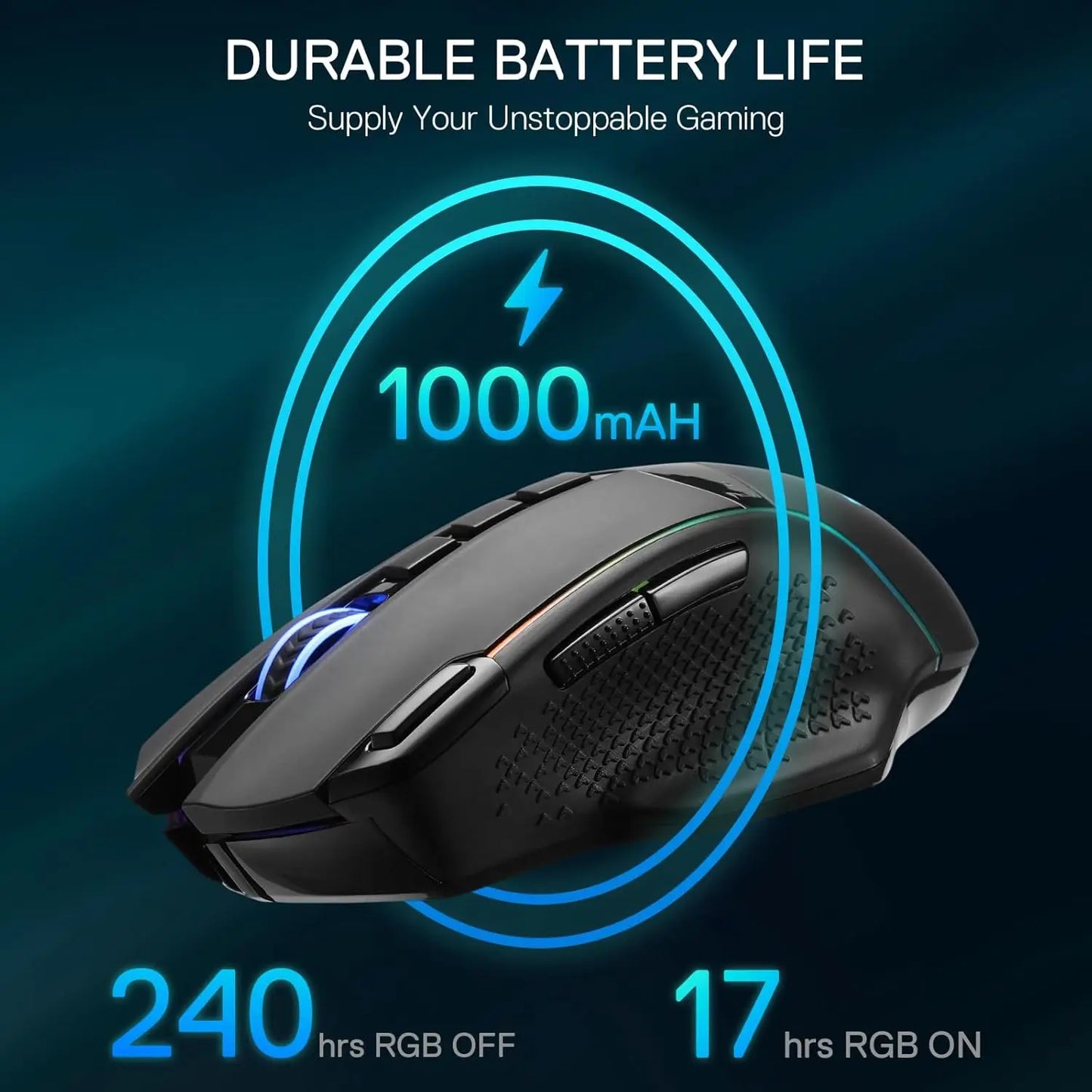 M991 Wireless Gaming Mouse with 9 Macro Buttons RGB Backlight Mice,