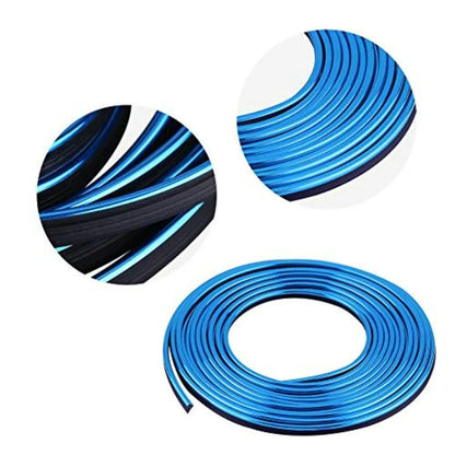 Car Interior Trim Strip Exterior Moulding Strip Blue Flexible Decorative Line 5M