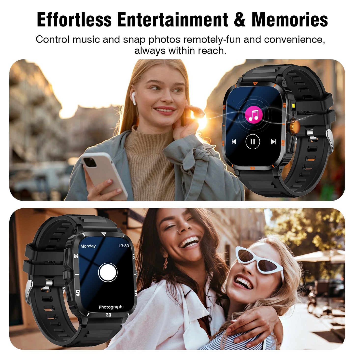 2025 Men's Smart Watch with Wireless Calling, and Dual Straps (Stainless Steel+Silicone),