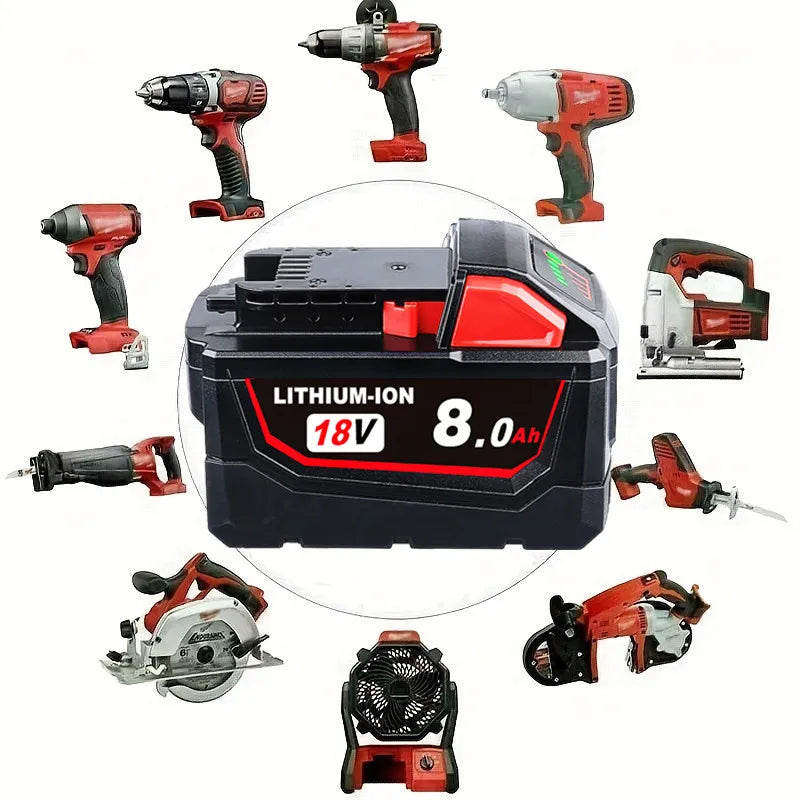 18V 8.0Ah battery replacement compatible with high-quality Milwaukee M18 8000Ah cordless power tools