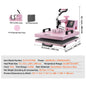 8 in 1 Heat Press/Transfer Machine for T-Shirts/Mugs/Hats/Plates Pink