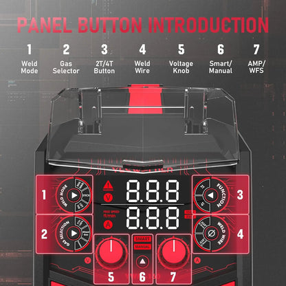 160A Multi-Process, 4-in-1 ARC Welder with Synergic Control for 110V/220V