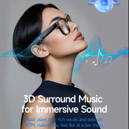 8MP camera smart glasses with video recording, 4K resolution, metal semi-rimless design, photochromic lenses