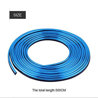 Car Interior Trim Strip Exterior Moulding Strip Blue Flexible Decorative Line 5M