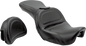 SADDLEMEN Seat - Explorer - With Backrest - Stitched - Black - Dyna 806-04-0301