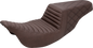 SADDLEMEN Step-Up Seat - Front Tuck-n-Roll/Rear Lattice Stitch - Brown - FL '08-'23 808-07B-176BR