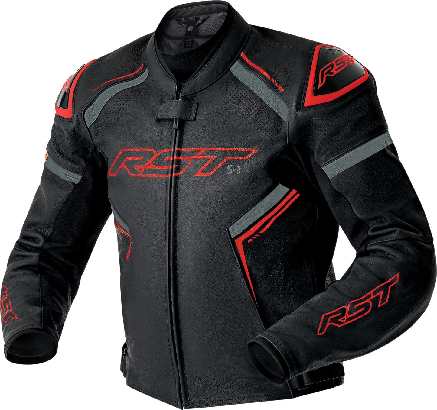 RST S1 D3o Leather Jacket Blk/Gry/Red Sm 556-3605440