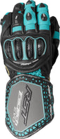 RST Womens Tractech Evo 4 Ce Glove Black/Aqua/Grey Leather Sm 556-3495106