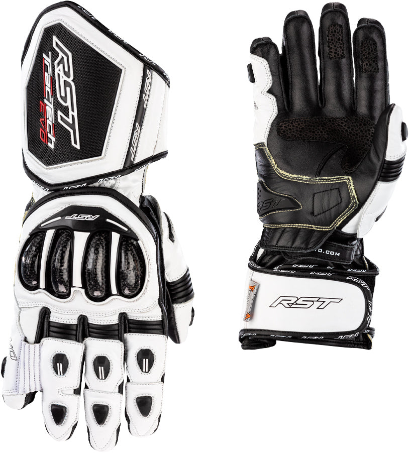 RST Womens Tractech Evo 4 Ce Glove White/Black Leather Sm 556-3495306